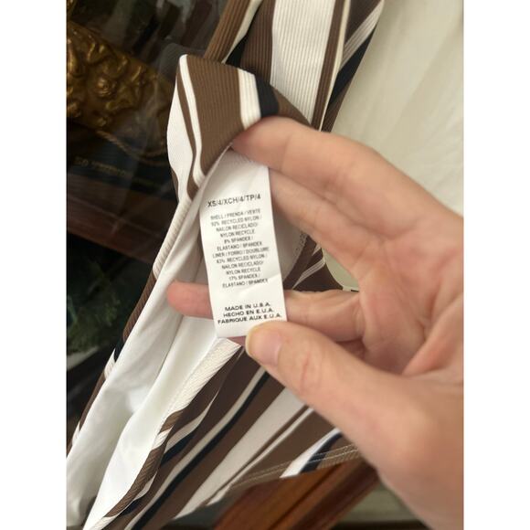 VITAMIN A Reese One Piecebrown - St Barth Stripe NWOT XS - Picture 6 of 6